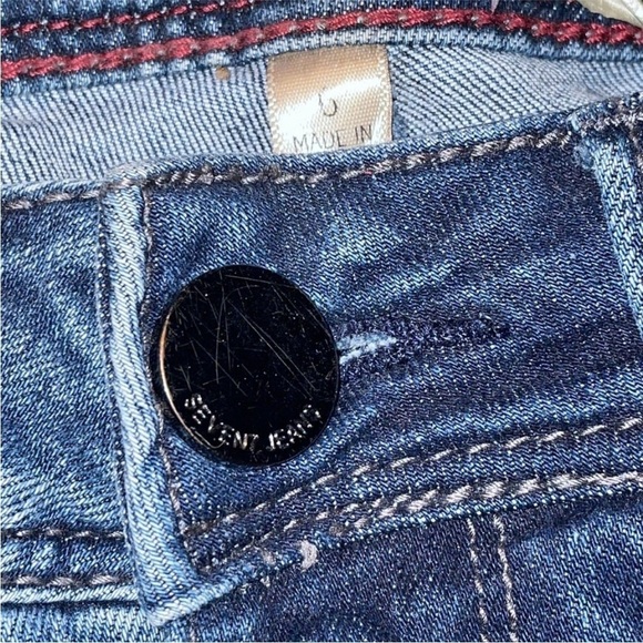 Seven 7 dark distressed Raw Hem Jeans Dark Wash Size 6 - Picture 5 of 9